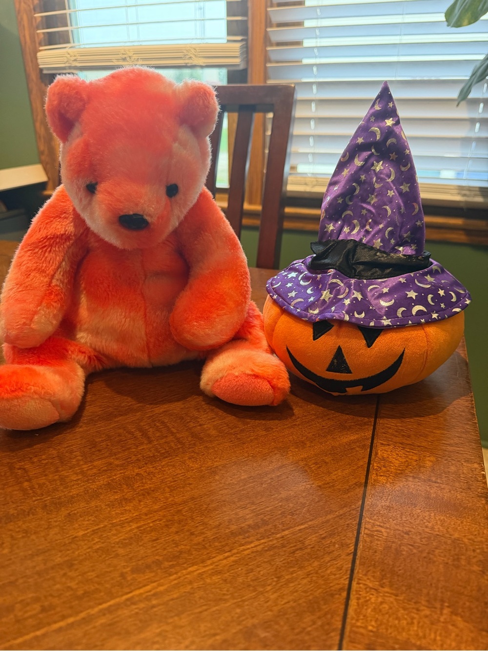 Ty Beanie Buddies Sherbet Bear and Halloween Pumpkin Plush